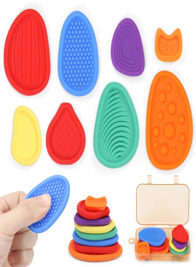 squishy 9 PCS Sensory Toys, Sensory Stones for Autistic Kids and Adults, Fidget Toys for Stress Relief and Focus, Tactile Sensory Toys with Storage Box - Image 1